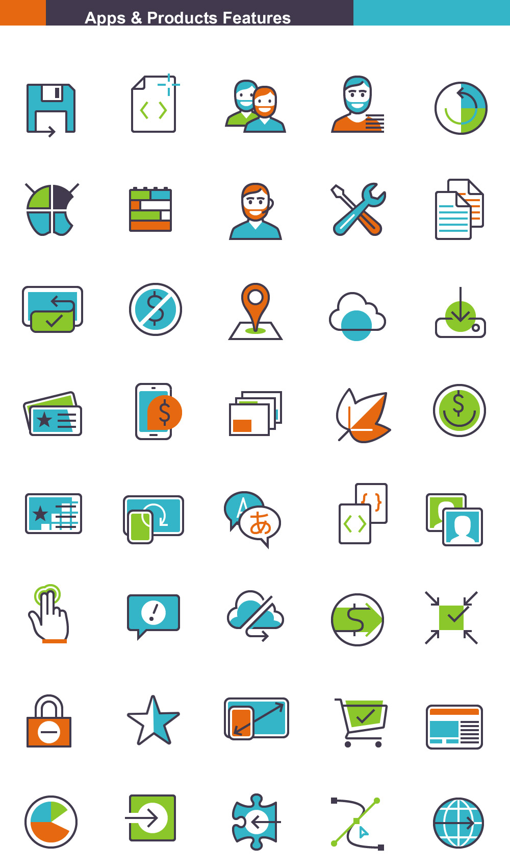 Free Apps & Products Vector Icons