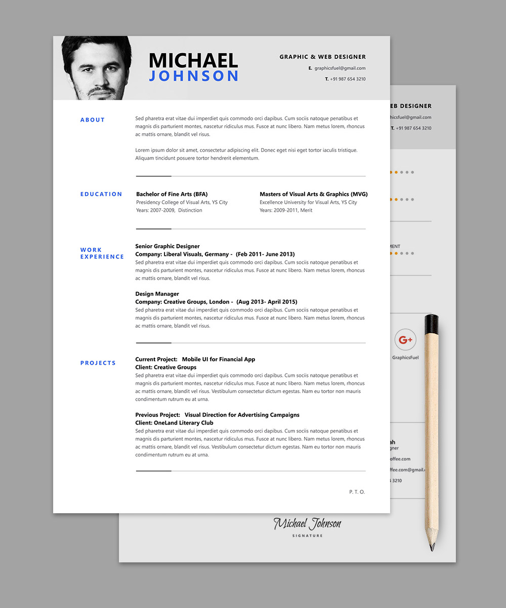 download free resume templates in psd