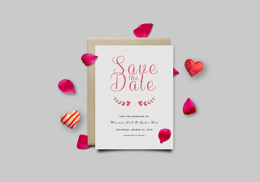 Save The Date Invitation Card PSD