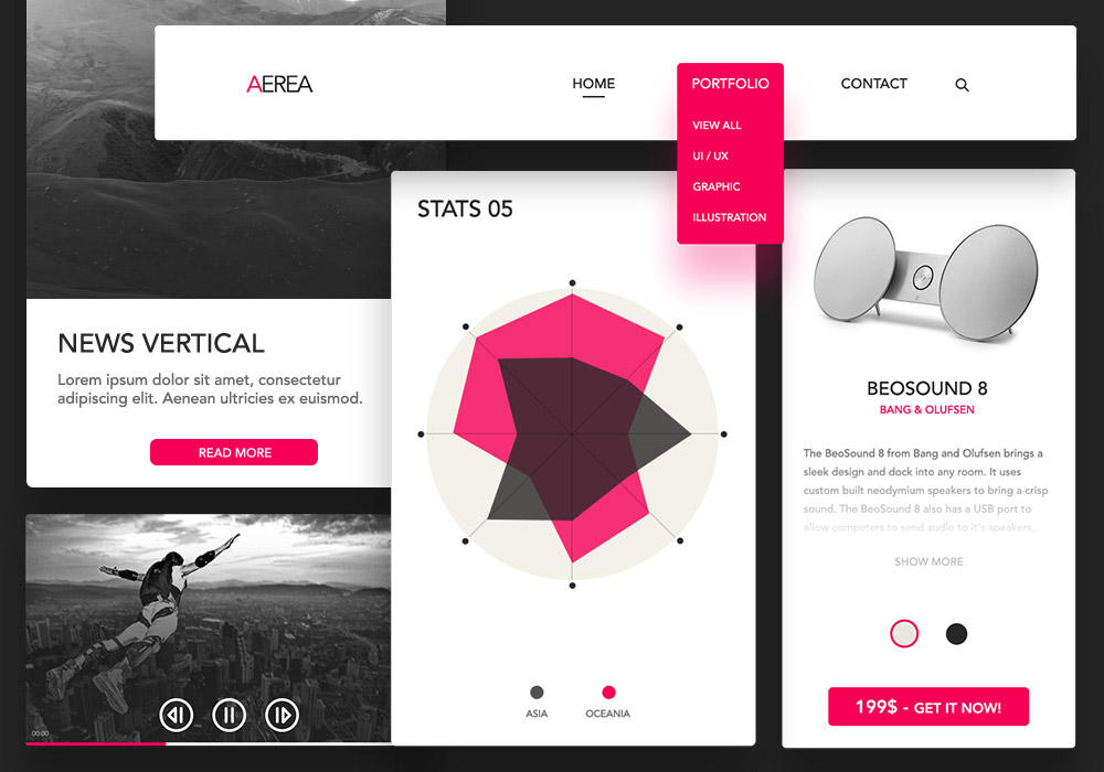 AEREA Free UI Kit PSD