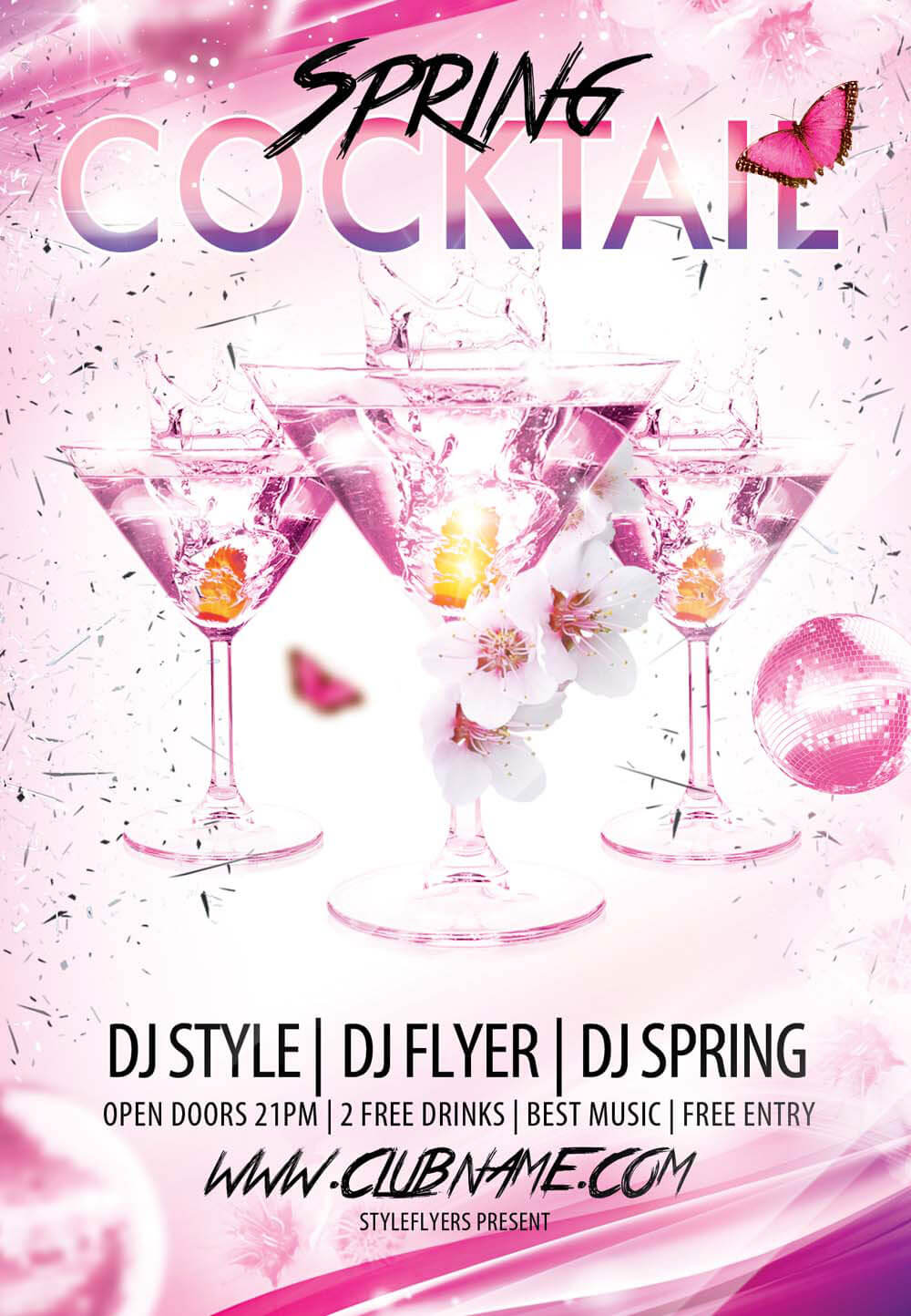 Cocktail Spring PSD Flyer Template