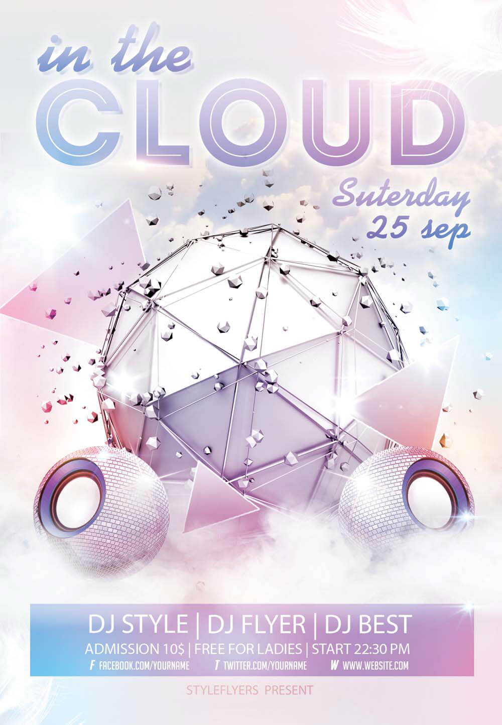 In The Cloud PSD Flyer Template