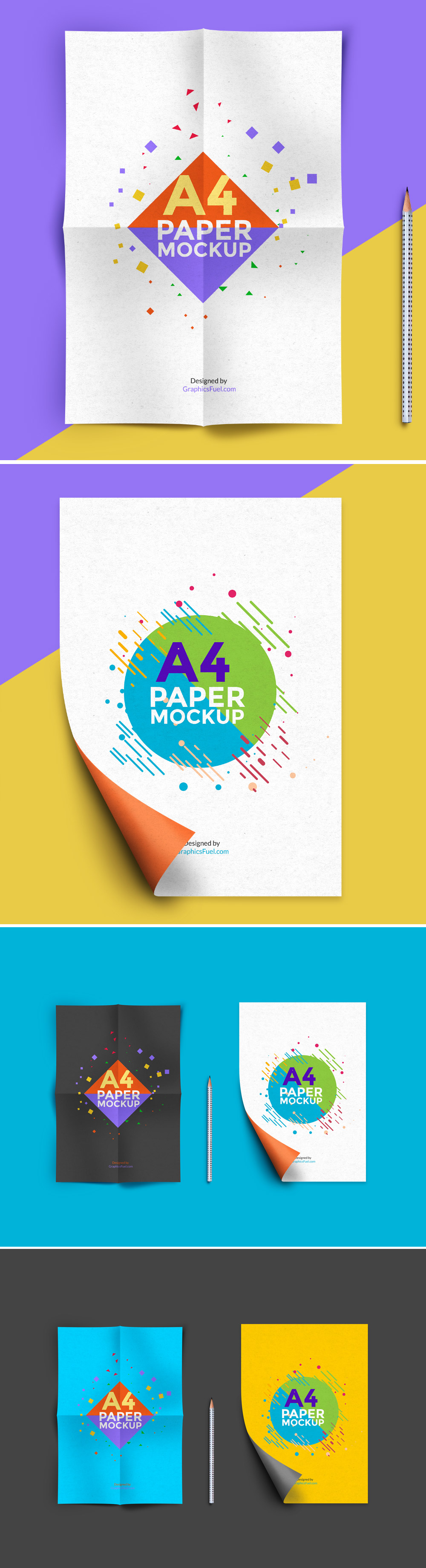A4 Paper Mockup PSD Template
