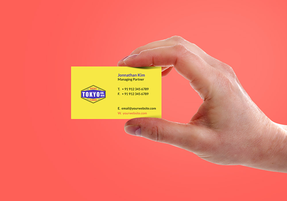 Hand Holding Business Card Mockup