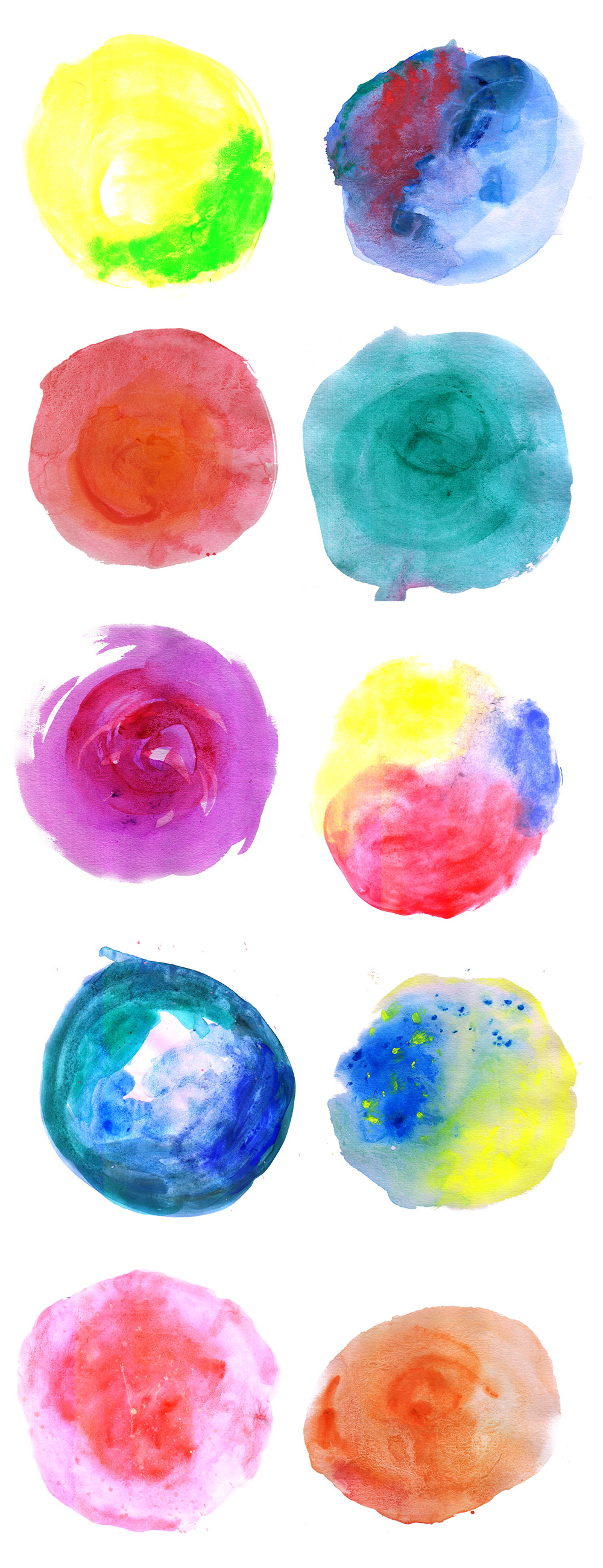 Watercolor Circle Textures