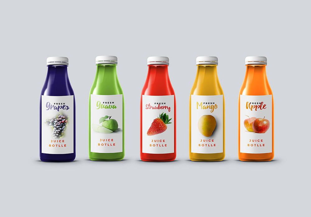 Free Juice Bottle Mockup PSD