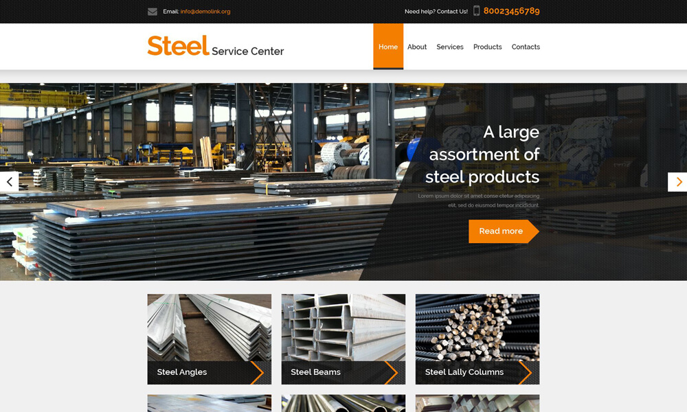 Steel Service PSD Template