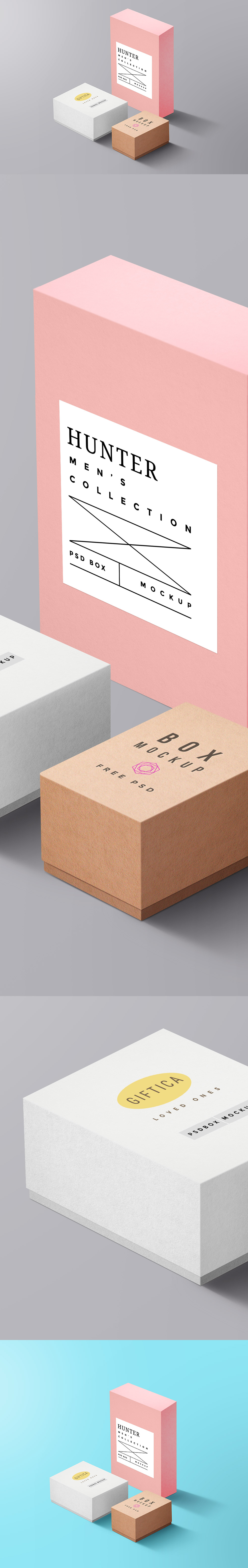 Gift Boxes Mockup PSD