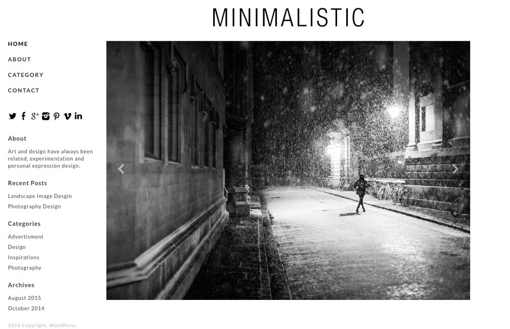 Minimalistic WordPress Theme for designers