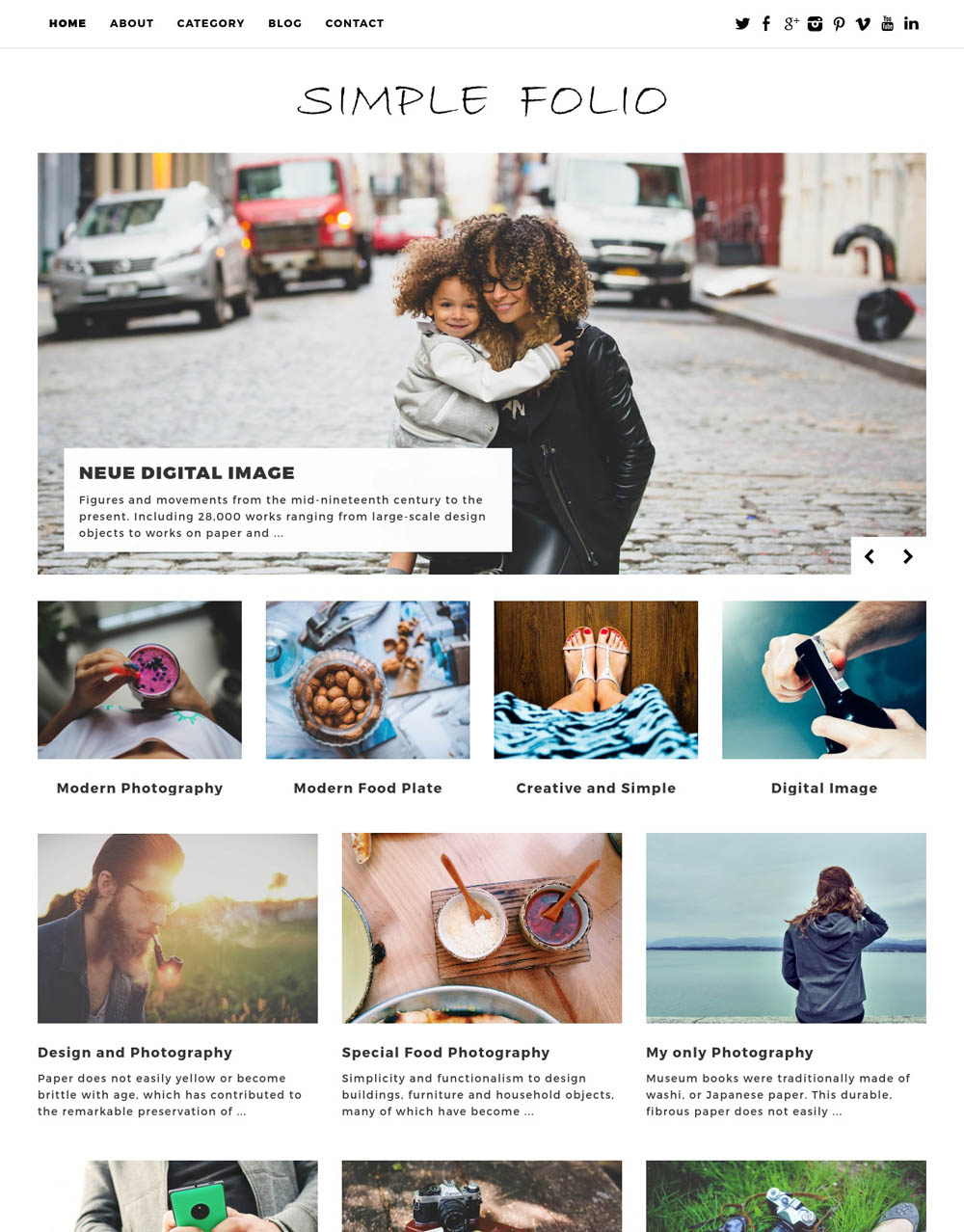 Simple Folio WordPress Theme for designers