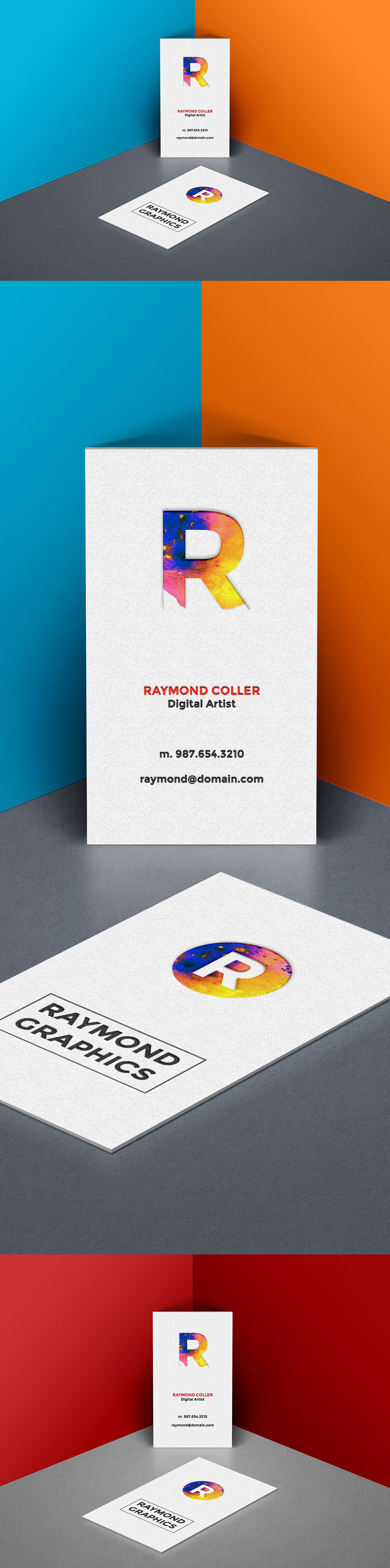 Vertical Business Card Mockup