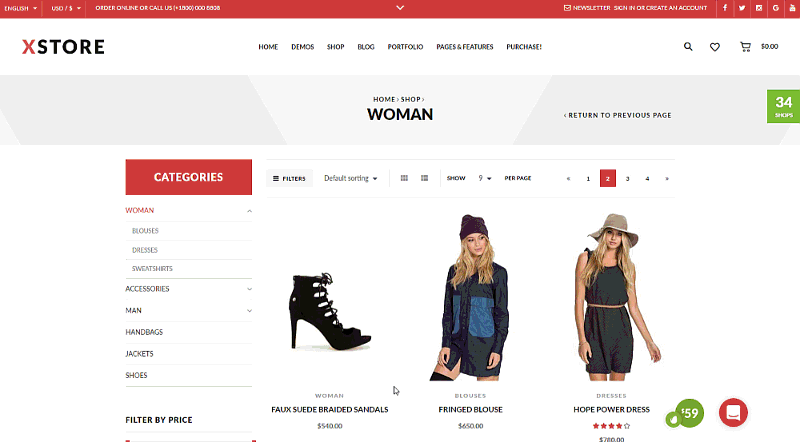 xStore Ecommerce Theme Products