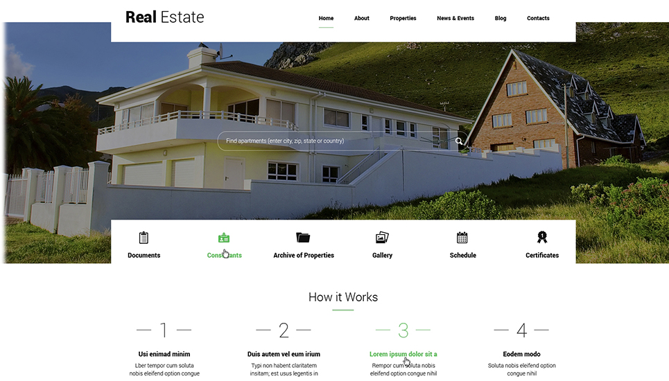 Renting Apartments WordPress Theme