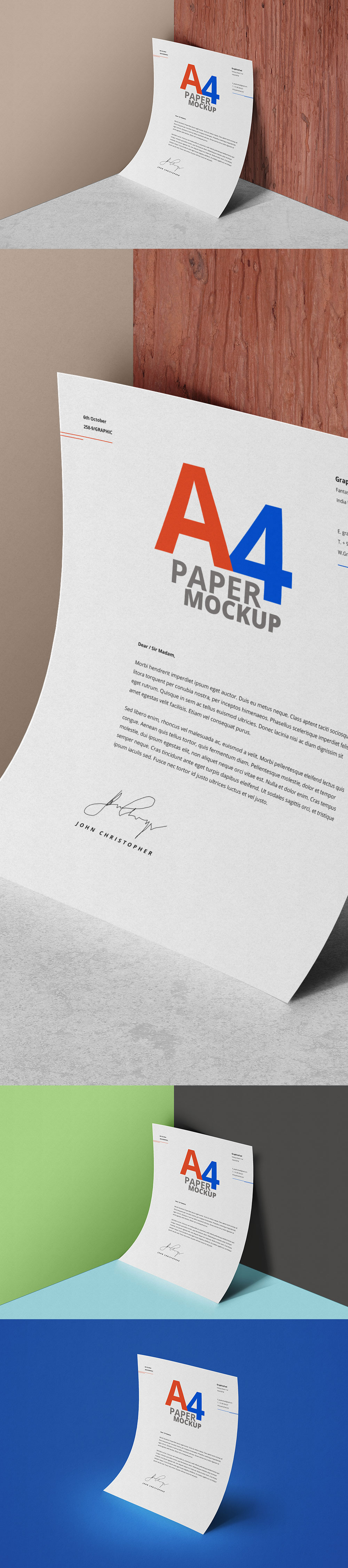 A4 Paper PSD Mockup