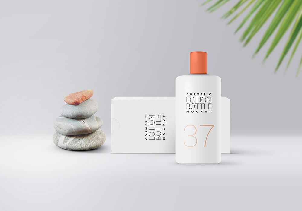 Cosmetic Lotion Bottle Mockup