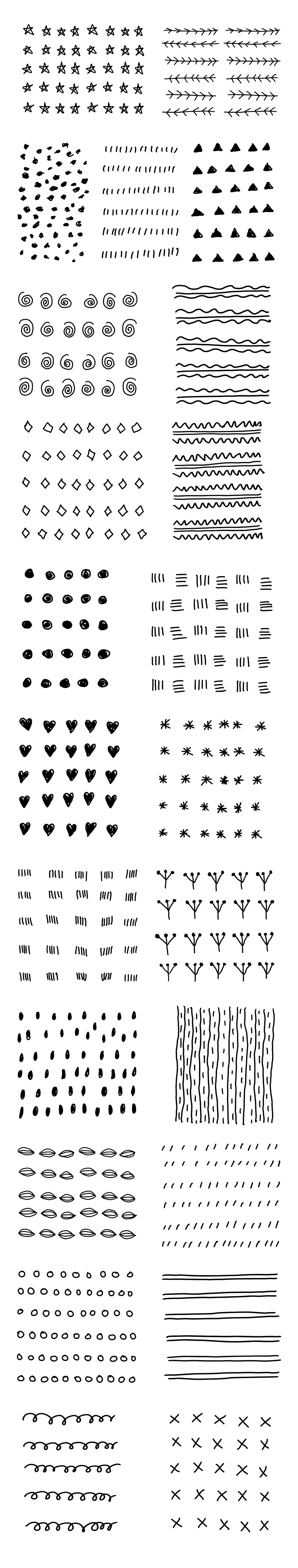 Hand drawn Vector Patterns Elements