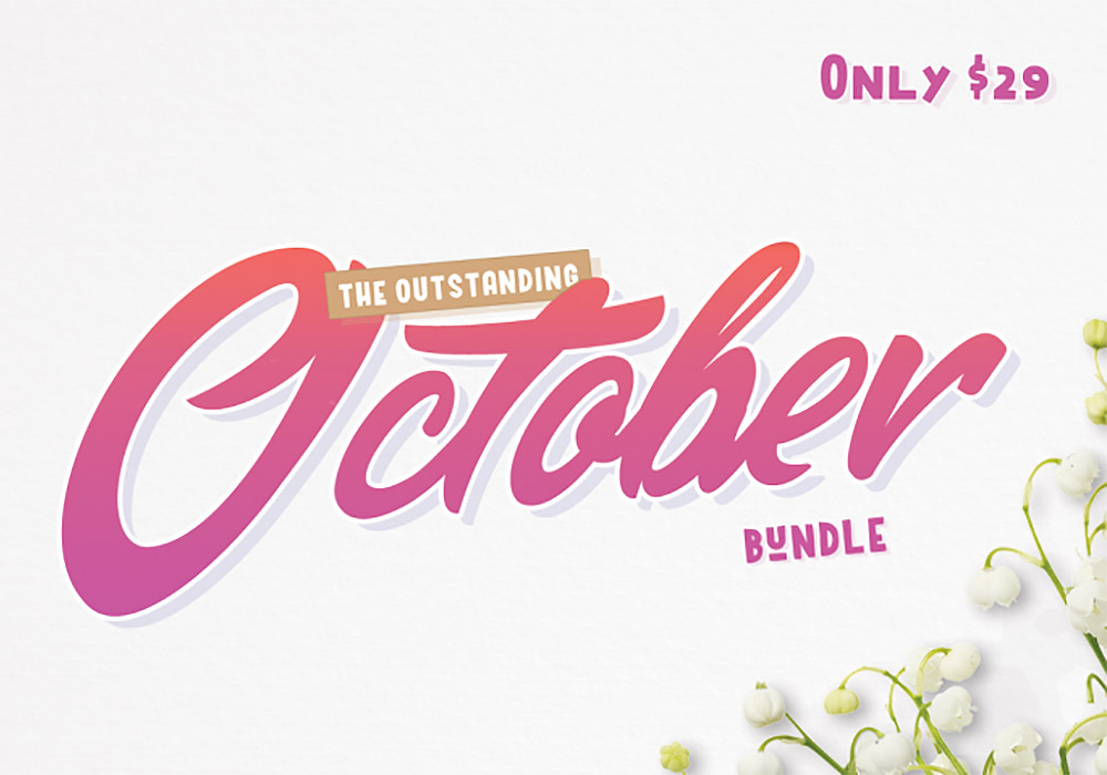 October Fonts & Graphics Design Bundle