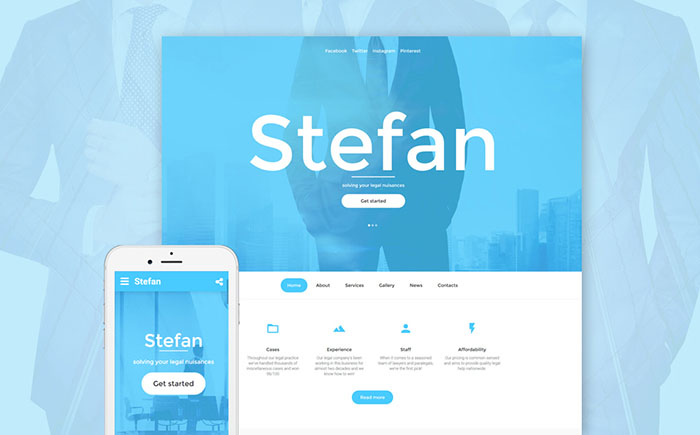  Law Firm Responsive Website Template