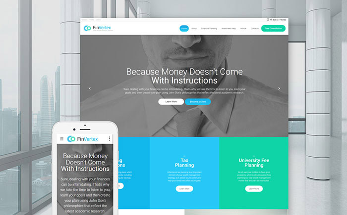  financial planner site template 