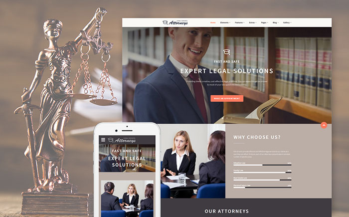  Law Firm Responsive Website Template