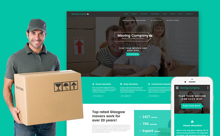  Moving Company Responsive Website Template