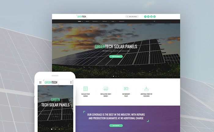  Solar Energy Responsive Website Template