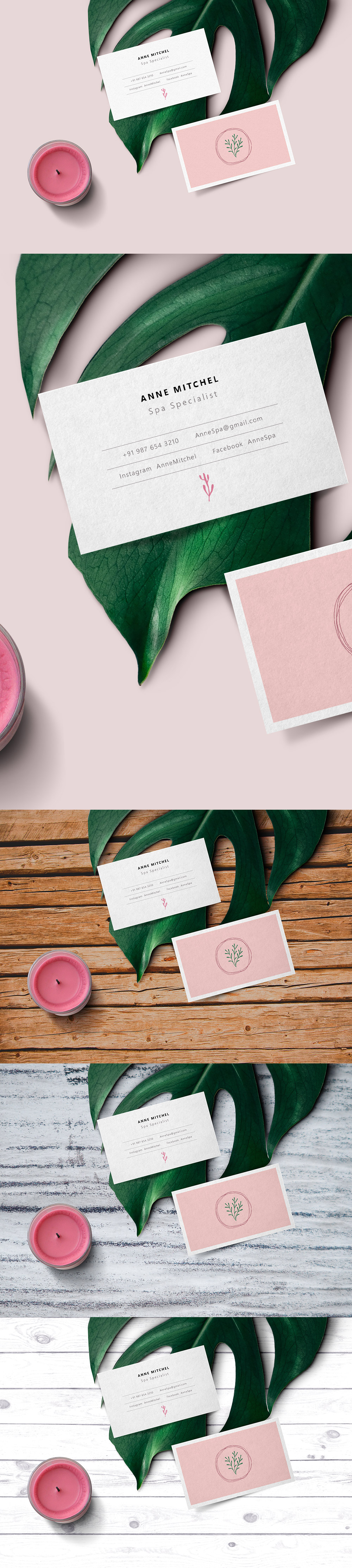 Feminine Business Card Mockup