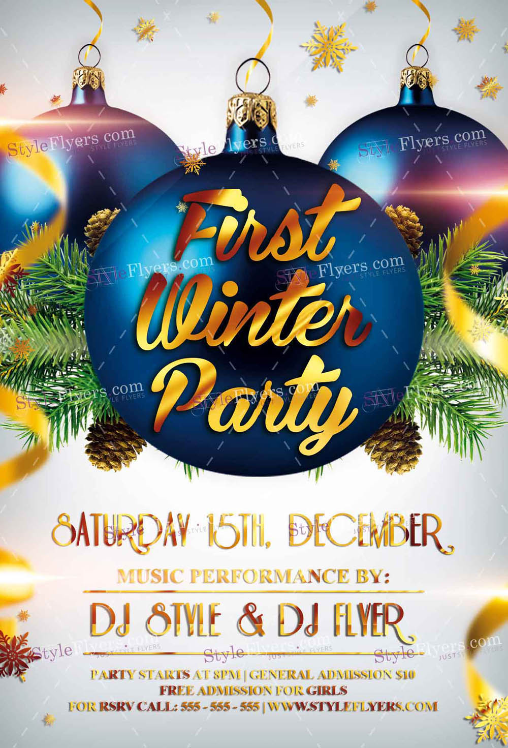 First Winter Party PSD Flyer