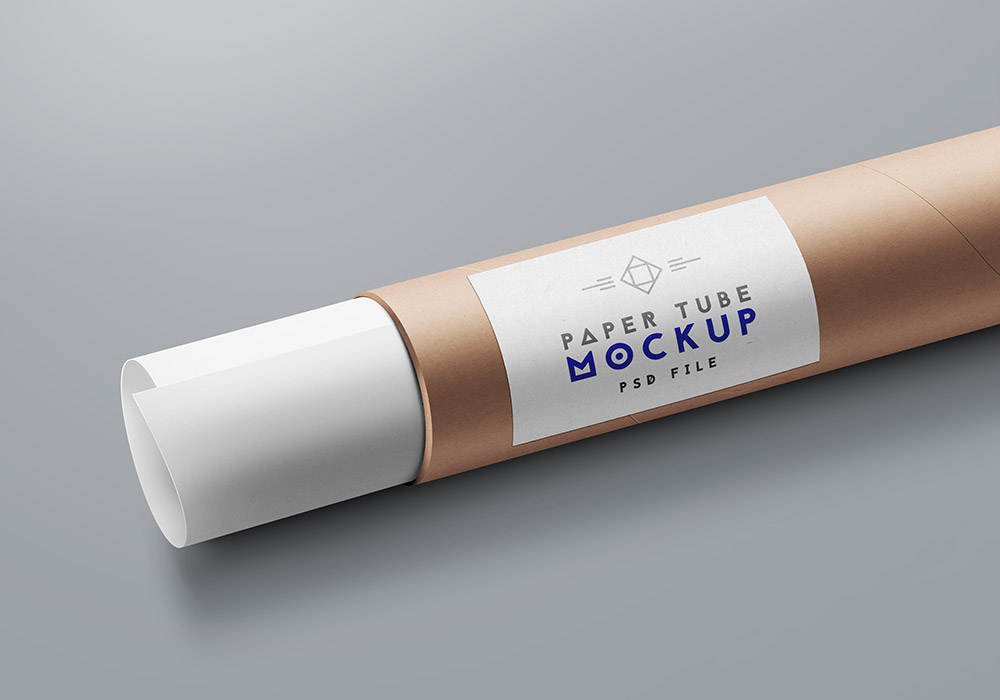 Free Paper Tube Mockup PSD