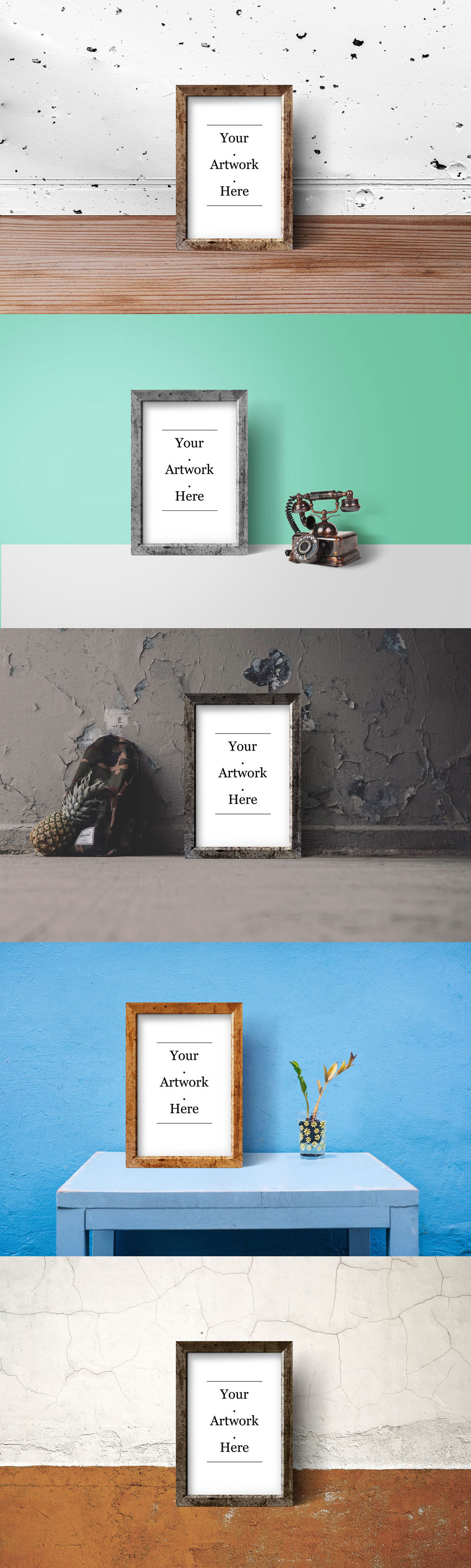 Rustic Photo Frame PSD Mockups