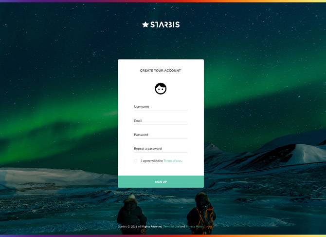 Starbis Registration Page