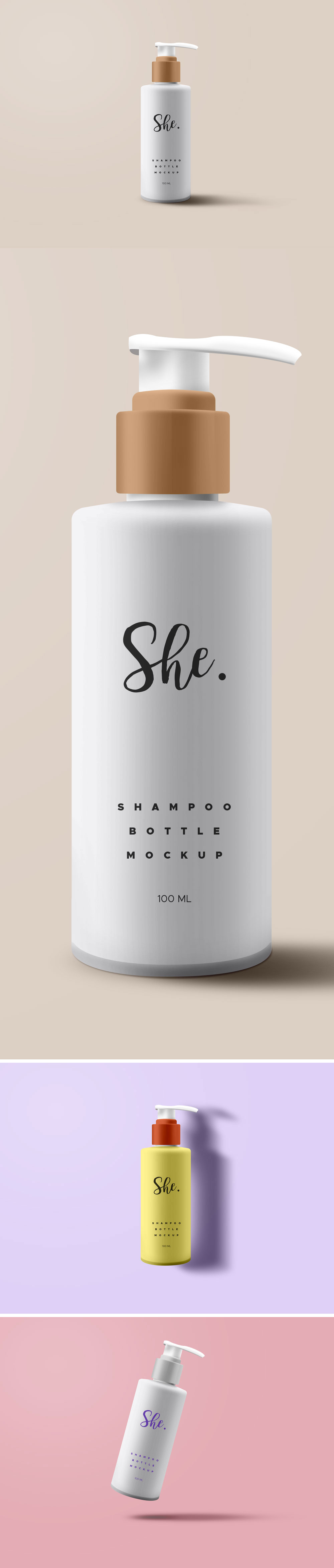 Shampoo Bottle Mockup PSD