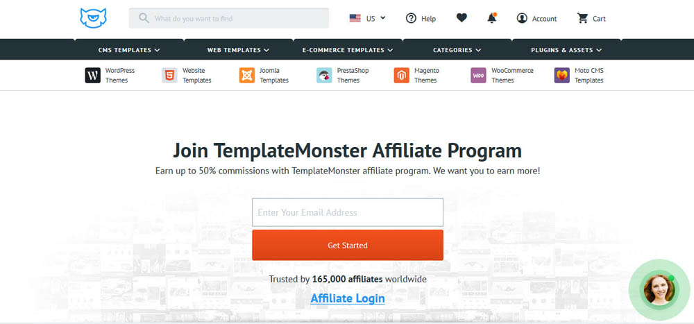 TemplateMonster Affiliate Page