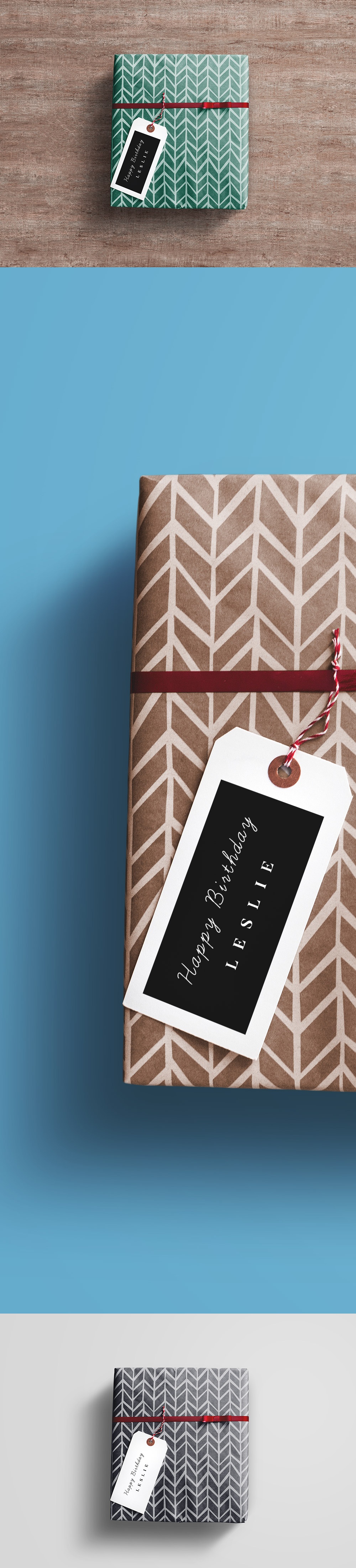 Gift Wrap Box PSD Mockup