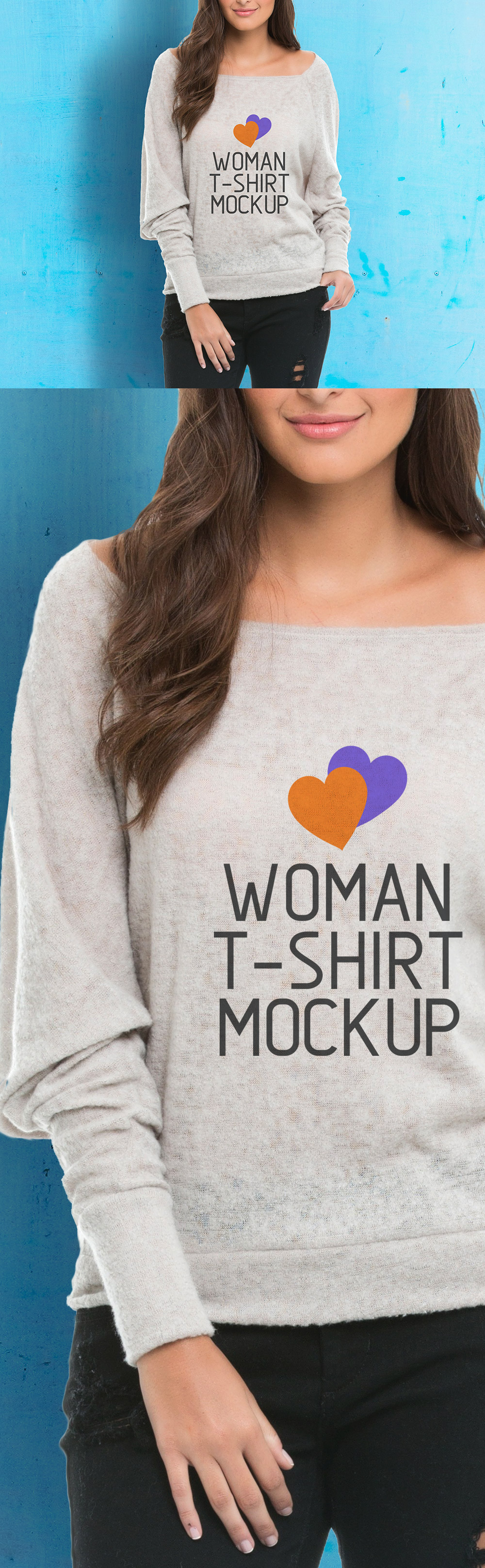 Woman T-shirt Mockup PSD