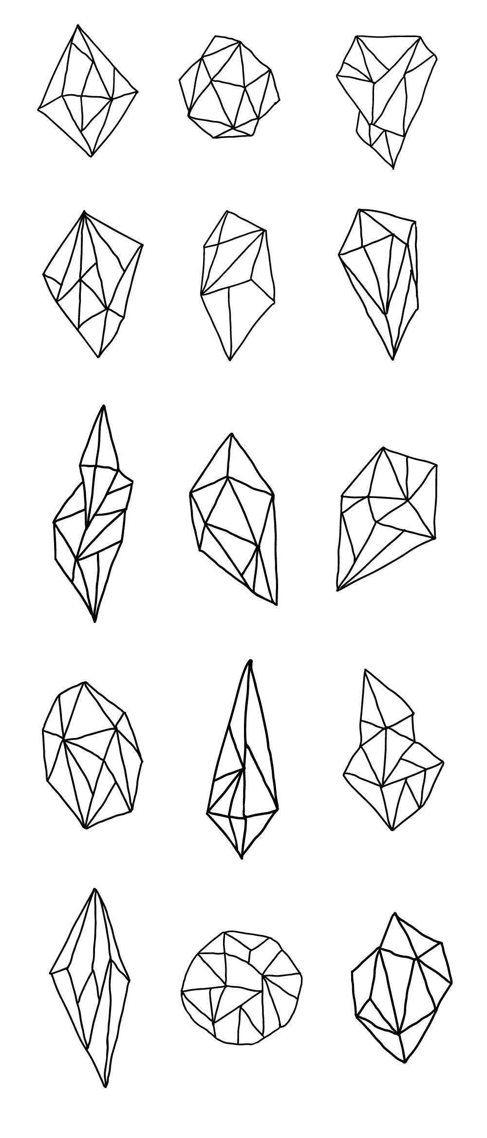 Hand-drawn Geometric Polygons