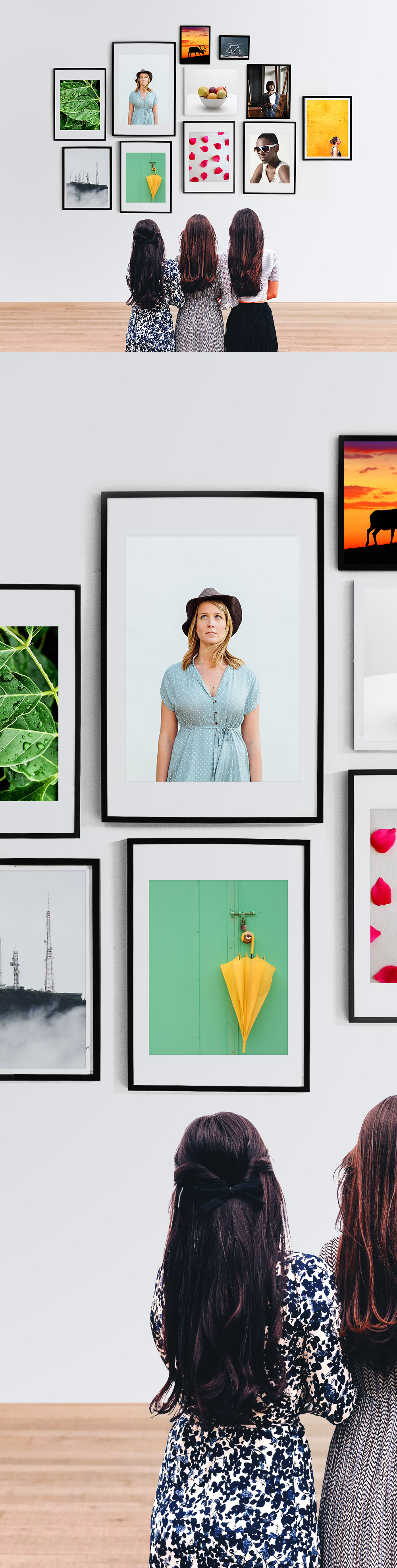 Wall Photo Frames Gallery Mockup