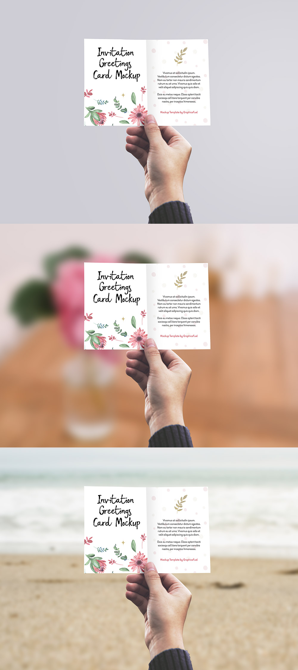 Download Invitation / Greeting Card in Hand Mockup PSD - GraphicsFuel