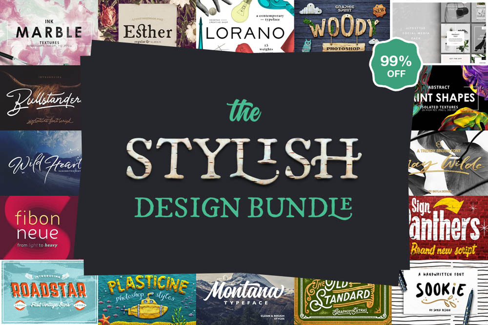 Stylish Fonts & Graphics Design Bundle