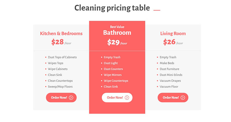 Pricing Table Button