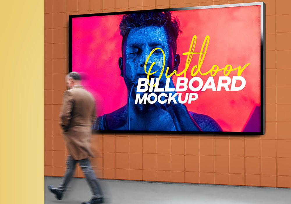 Outdoor Billboard Advertising Mockup PSD