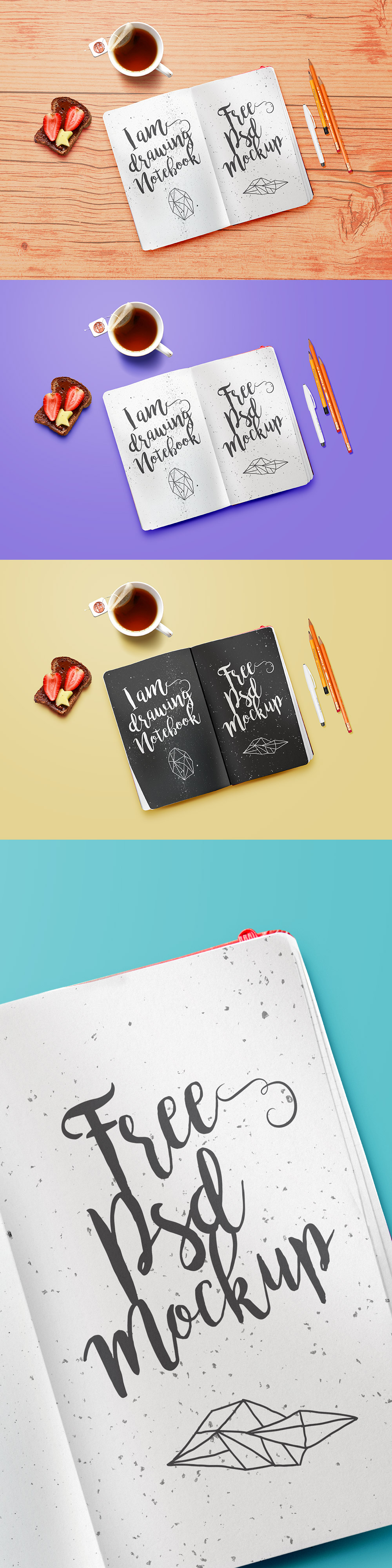 Drawing Notebook Mockup PSD