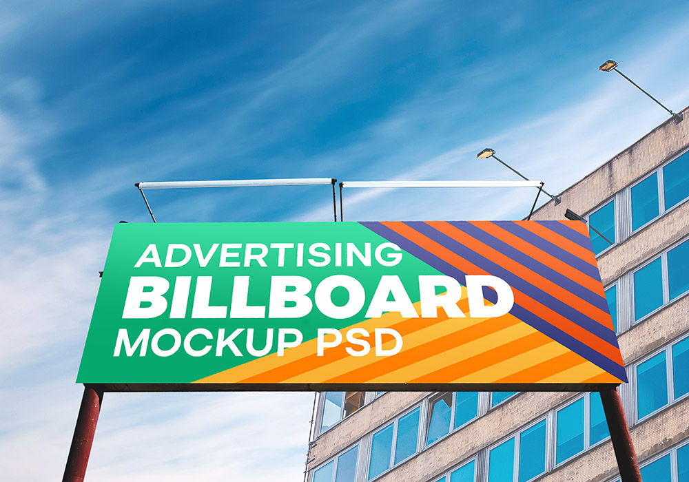 Outdoor Advertising Billboard PSD Mockup - GraphicsFuel

