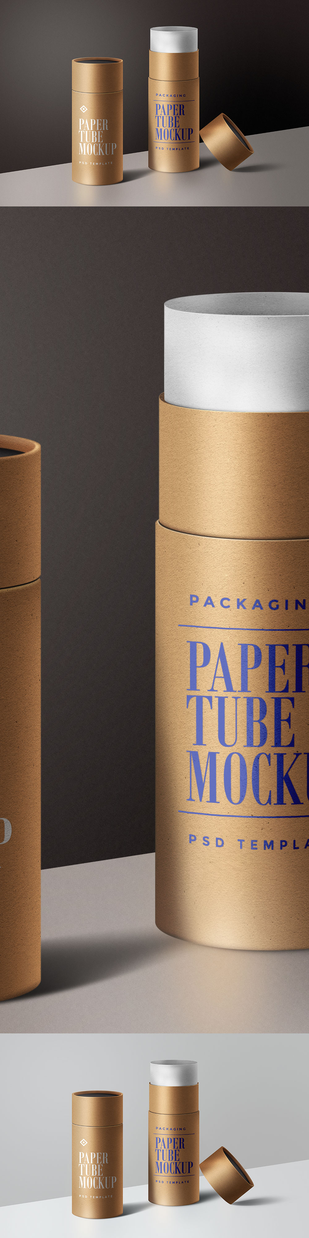 Paper Tube Packaging Mockup Template - GraphicsFuel