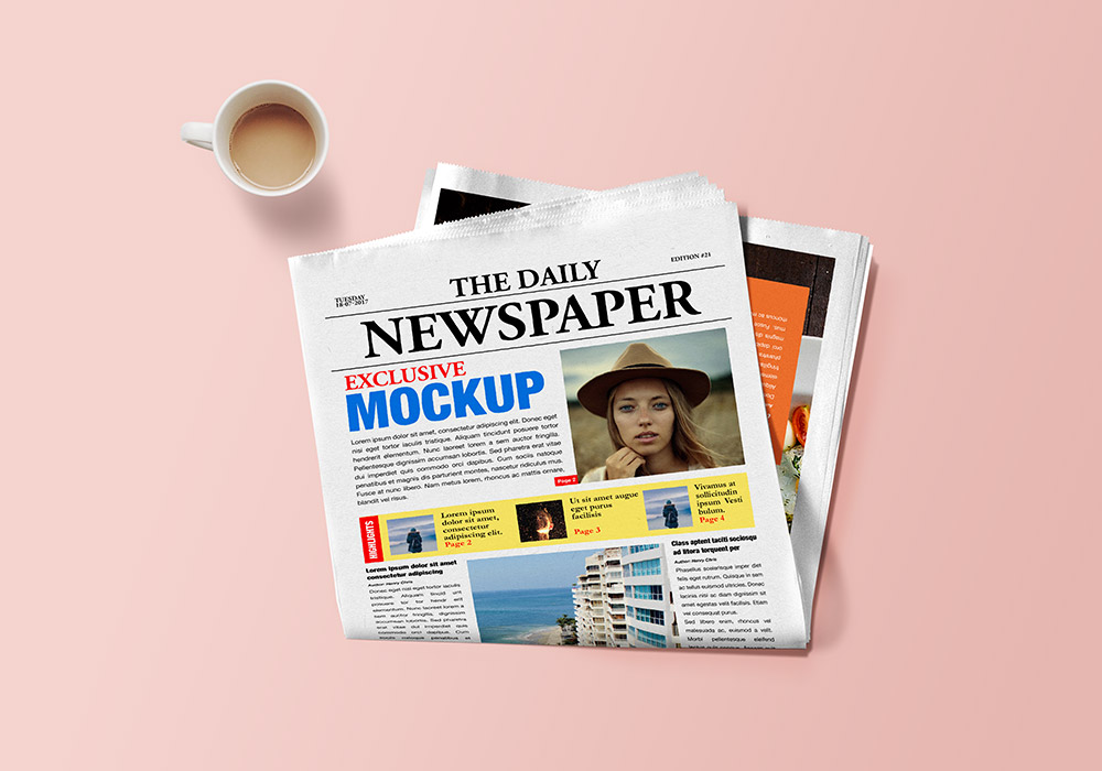 Download Newspaper Mockup PSD - GraphicsFuel