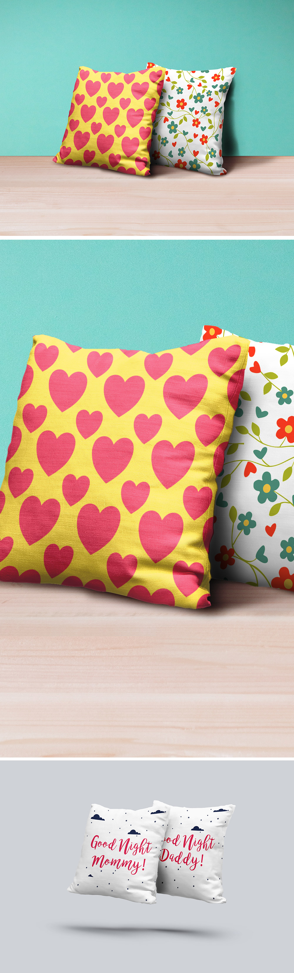 Square Pillows Mockup PSD