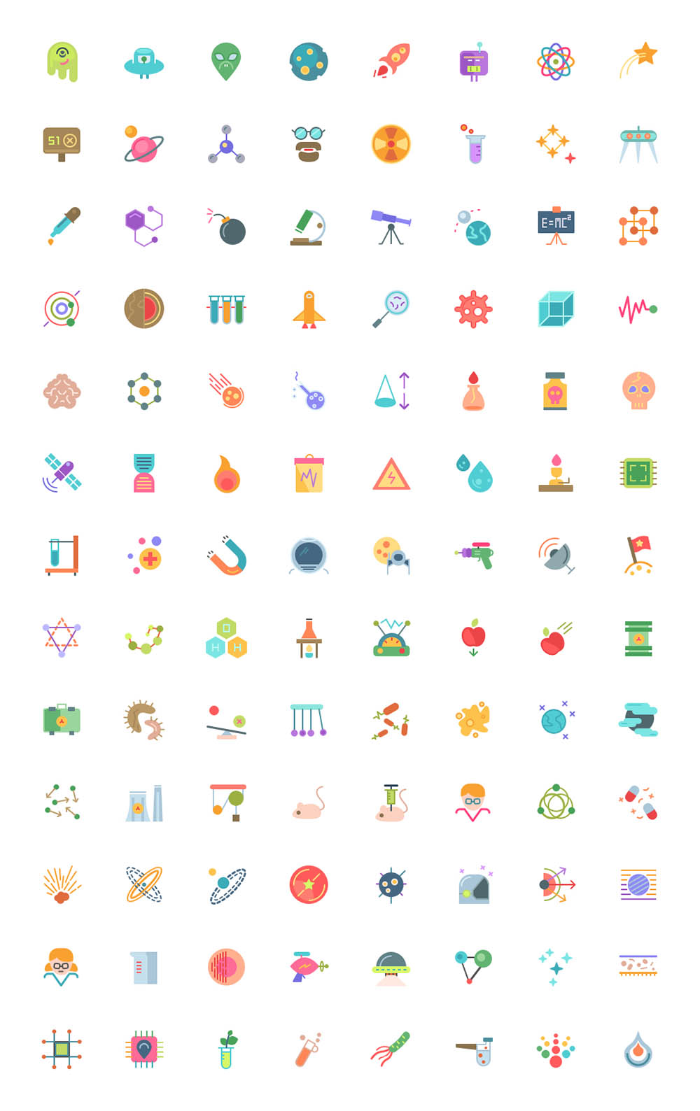 Science Icons - Flat Color