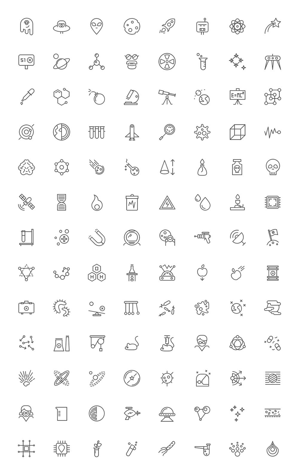 Science Icons - Outlined