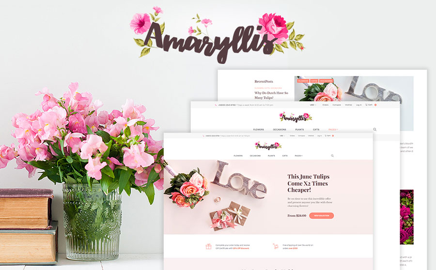 Amaryllis - Flower Shop WooCommerce Theme 