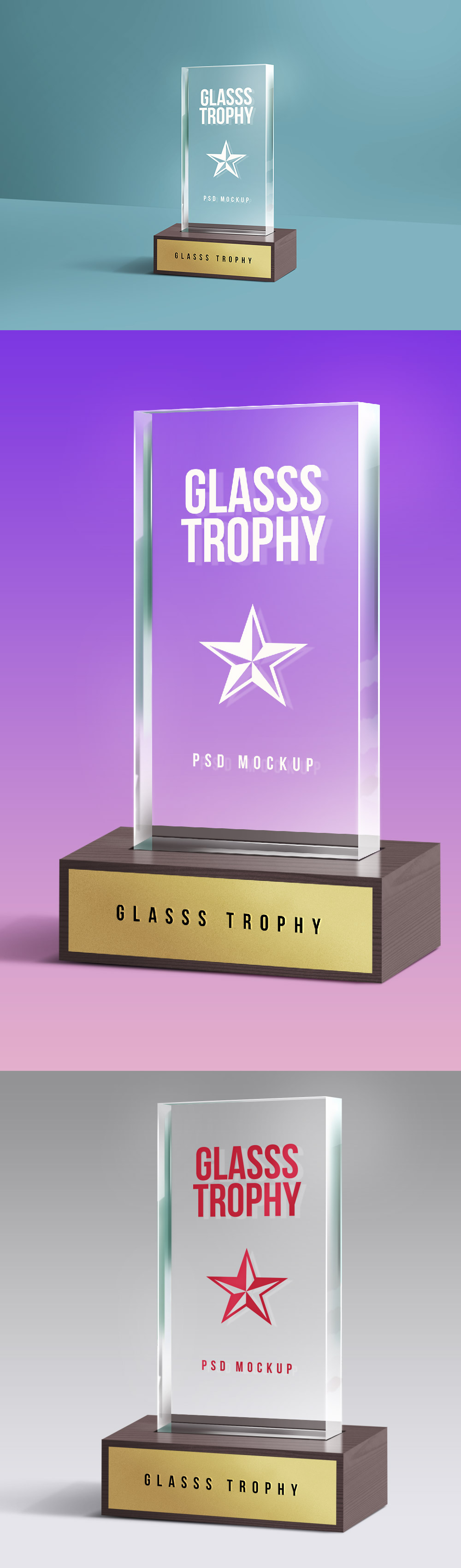 Glass Trophy Mockup